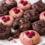 Delicious Valentine ganache cookies topped with rich chocolate ganache