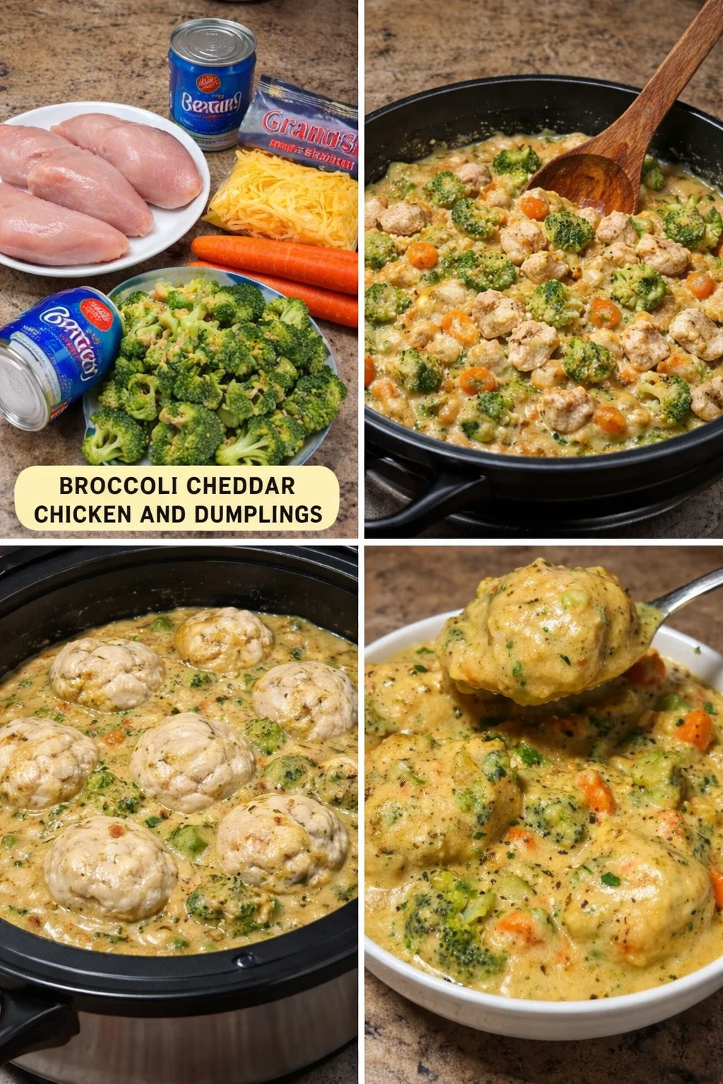 Broccoli Cheddar Chicken and Dumplings