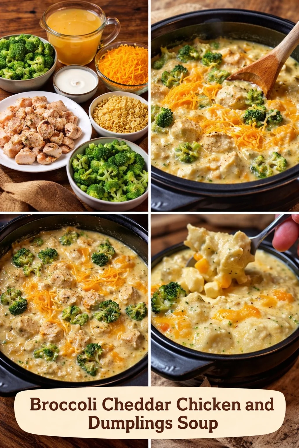 Broccoli Cheddar Chicken and Dumplings Soup