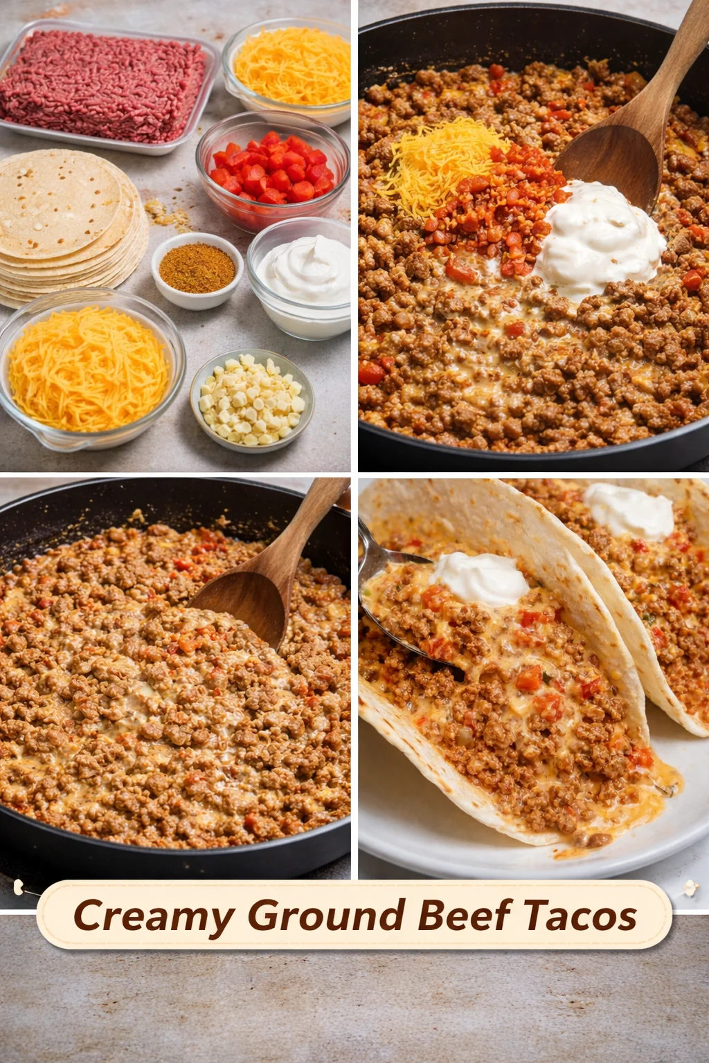 Cheesy Rotel Beef Tacos