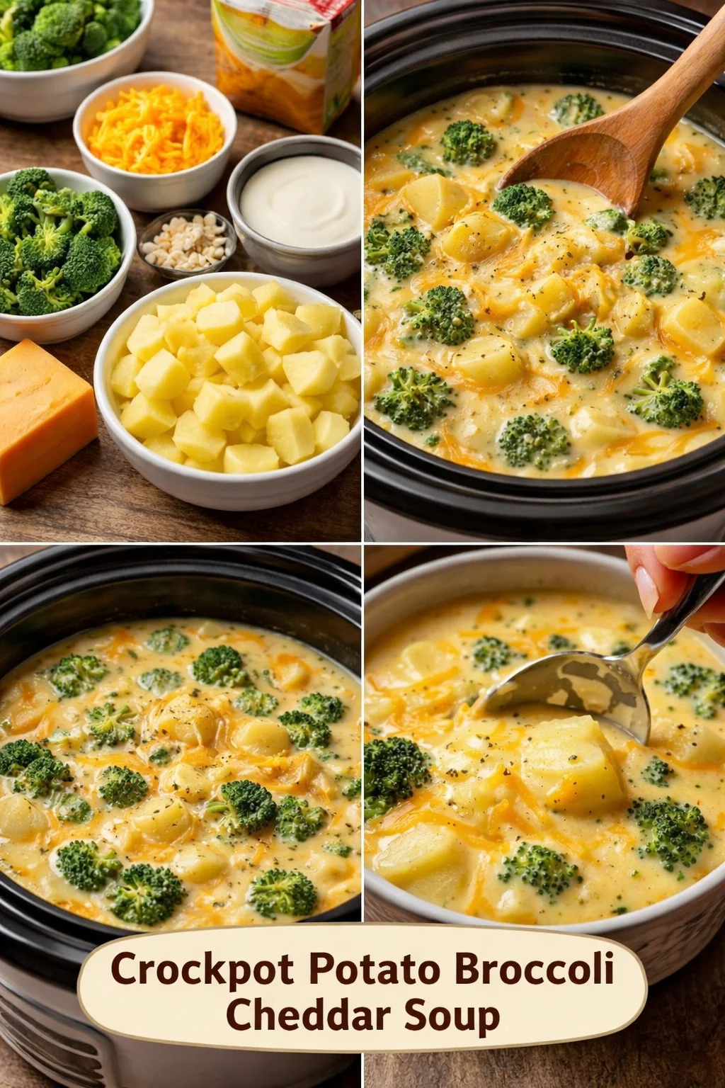 Crockpot Potato Broccoli Cheddar Soup