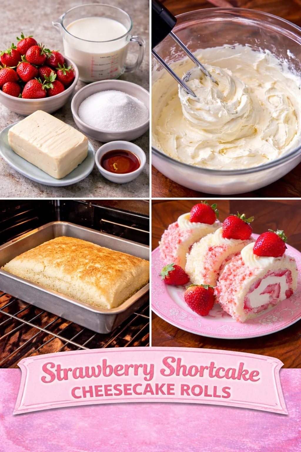 Strawberry Shortcake Cheesecake Rolls