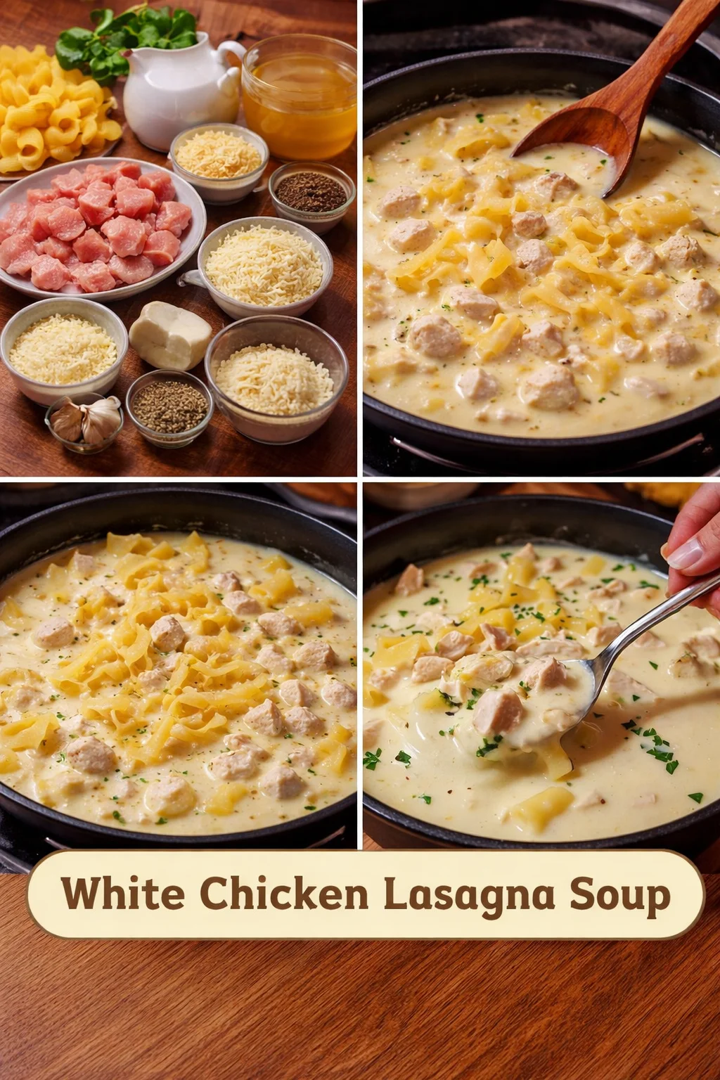 White Chicken Lasagna Soup