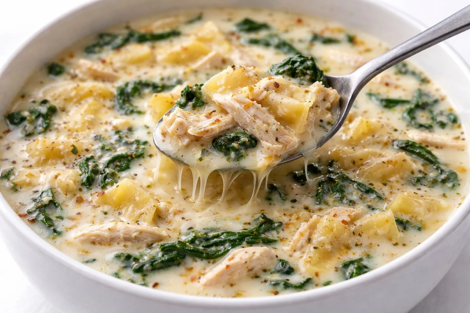 White Chicken Lasagna Soup