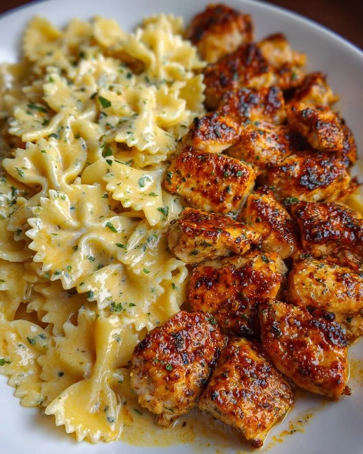Creamy Cajun Chicken Bowtie Pasta dish for a quick family dinner