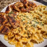 Creamy Cajun chicken bowtie pasta dish, perfect for busy weeknights.