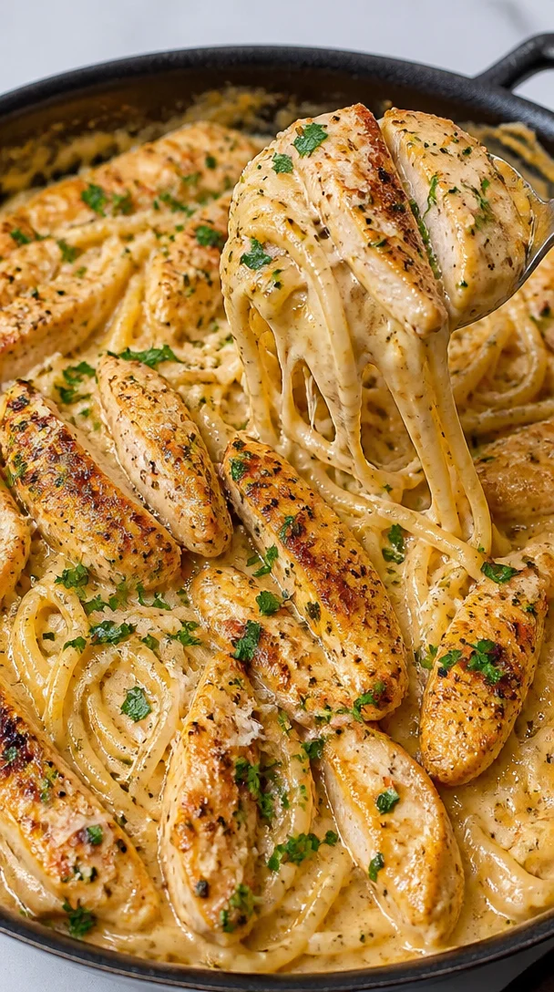 Creamy Cajun Garlic Butter Chicken Spaghetti Recipe for Family Dinner