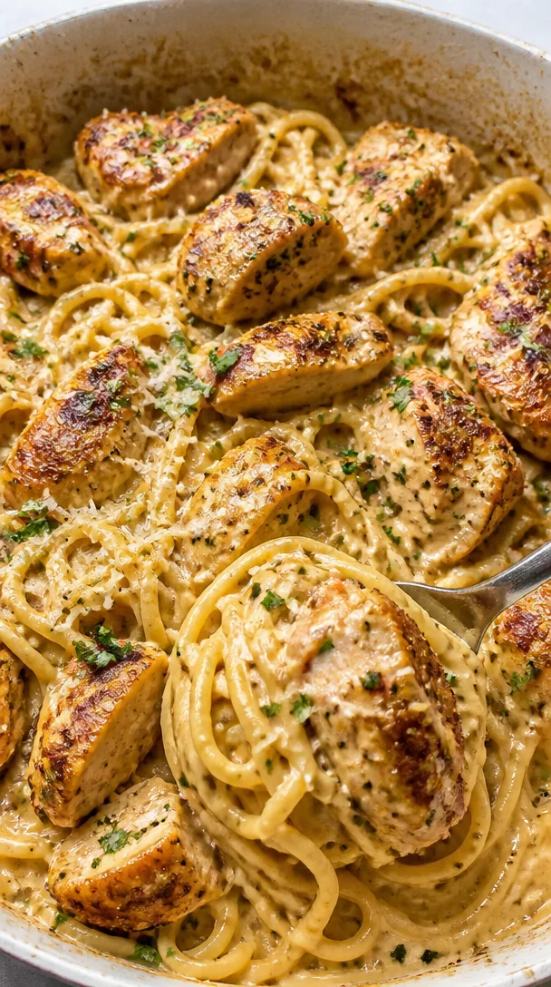Creamy Cajun Garlic Chicken Spaghetti Recipe for Family Dinner
