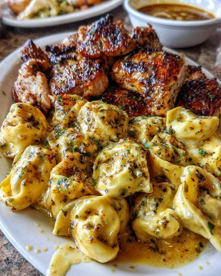 Creamy Cajun Garlic Chicken Tortellini in Three-Cheese Velvety Sauce