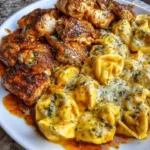 Creamy Cajun Garlic Chicken Tortellini dish served in a bowl