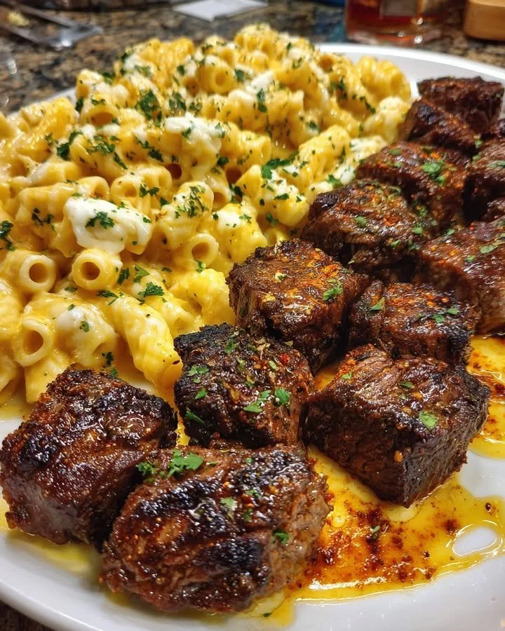 Creamy Cajun Steak Rigatoni with Velveeta for dinner