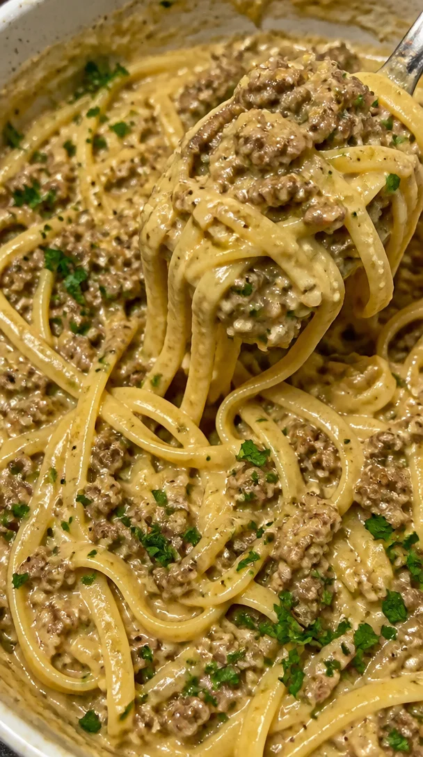 Creamy Garlic Butter Beef Linguine Recipe for Family Dinner