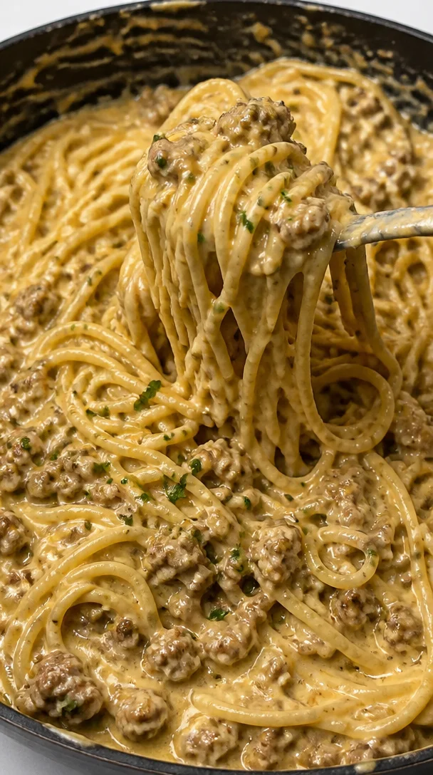 Creamy Garlic Butter Beef Spaghetti Recipe for Family Dinner