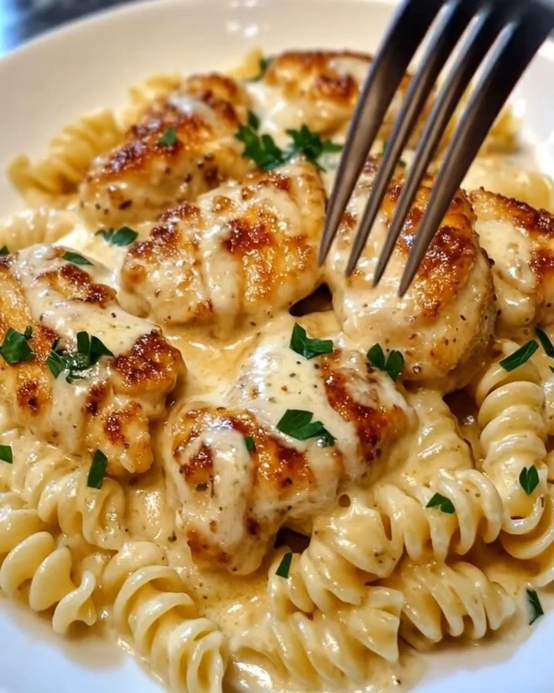 Creamy Garlic Butter Chicken and Rotini Recipe for Family Dinner