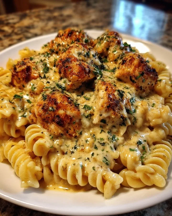 Creamy Garlic Butter Chicken Bites Recipe With Rotini For The Week