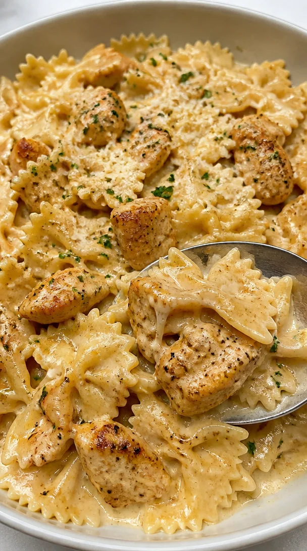 Creamy Garlic Butter Chicken Bowtie Pasta Recipe for Family Dinner