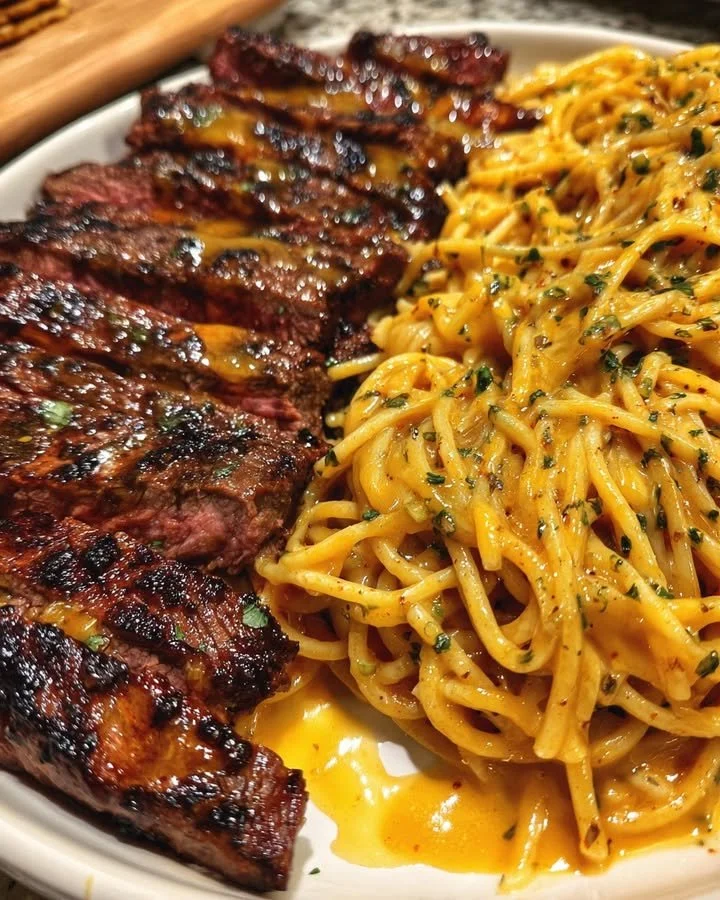 Creamy Garlic Butter Steak Spaghetti Recipe for Family Dinner