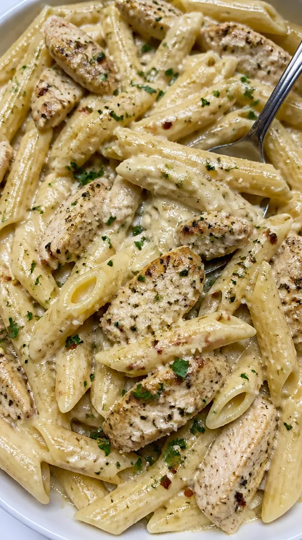 Creamy Garlic Herb Chicken Penne with Parmesan for Family Dinner