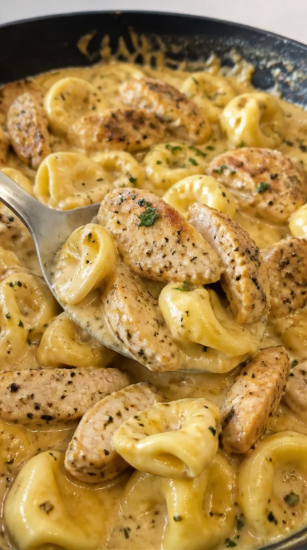 Creamy Garlic Herb Chicken Tortellini Recipe for Family Dinner