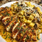 Creamy garlic parmesan chicken served with sides for a delicious family dinner