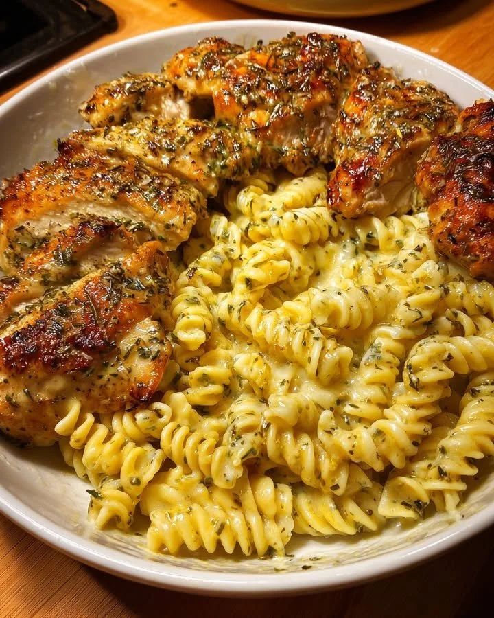 Creamy Herb Chicken Pasta With Rotini For Family Dinner