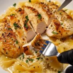 Creamy Lemon Garlic Butter Chicken with Bowtie Pasta Dish