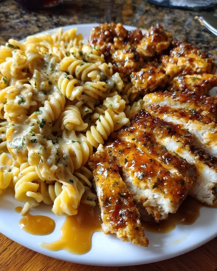 Easy Buffalo Garlic Butter Chicken With Creamy Provolone Rotini For 2