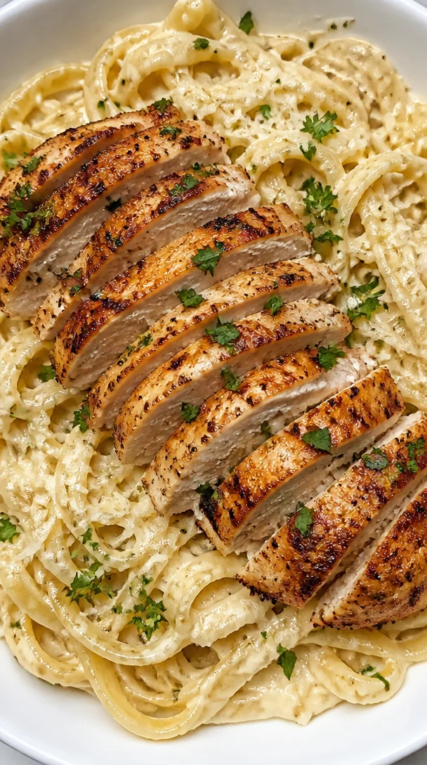 Easy Creamy Garlic Parmesan Chicken Linguine Recipe for Family Dinner