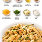 Cajun Chicken Pasta Bake served in a dish with garnish