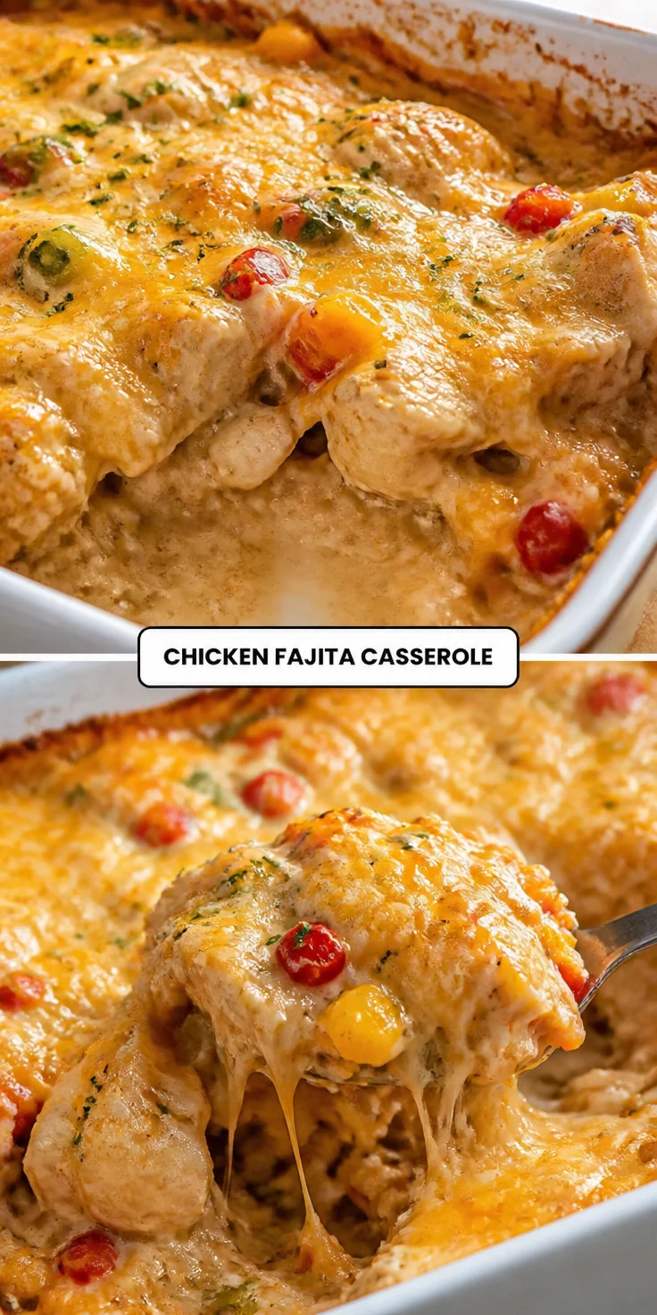 Delicious Chicken Fajita Casserole served in a dish with colorful toppings.