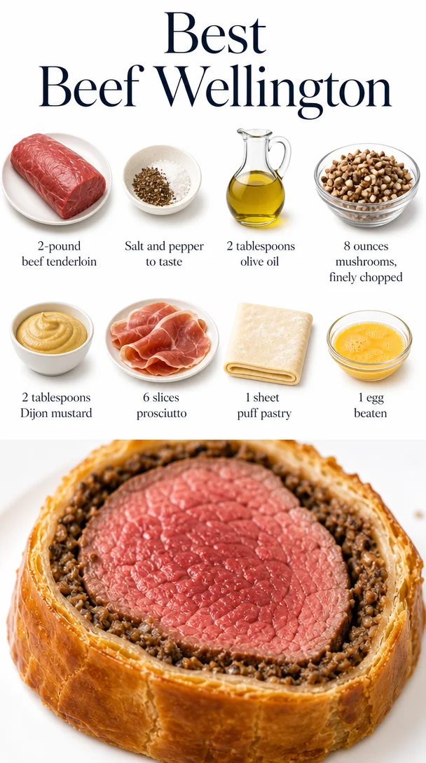 Delicious Beef Wellington made with tender beef tenderloin for family dinner