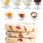Plated cranberry orange shortbread cookies ready for family dinner.