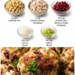 Delicious turkey stuffing balls with cranberry for a family dinner.