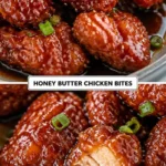 Plate of crispy honey butter chicken with sides, ready for dinner