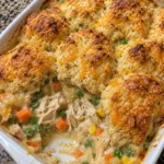 Delicious Chicken Pot Pie with Cheddar Bay fresh out of the oven