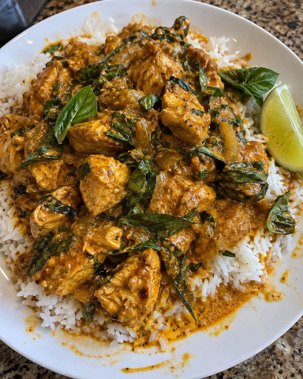 Coconut Basil Spiced Chicken with Rice