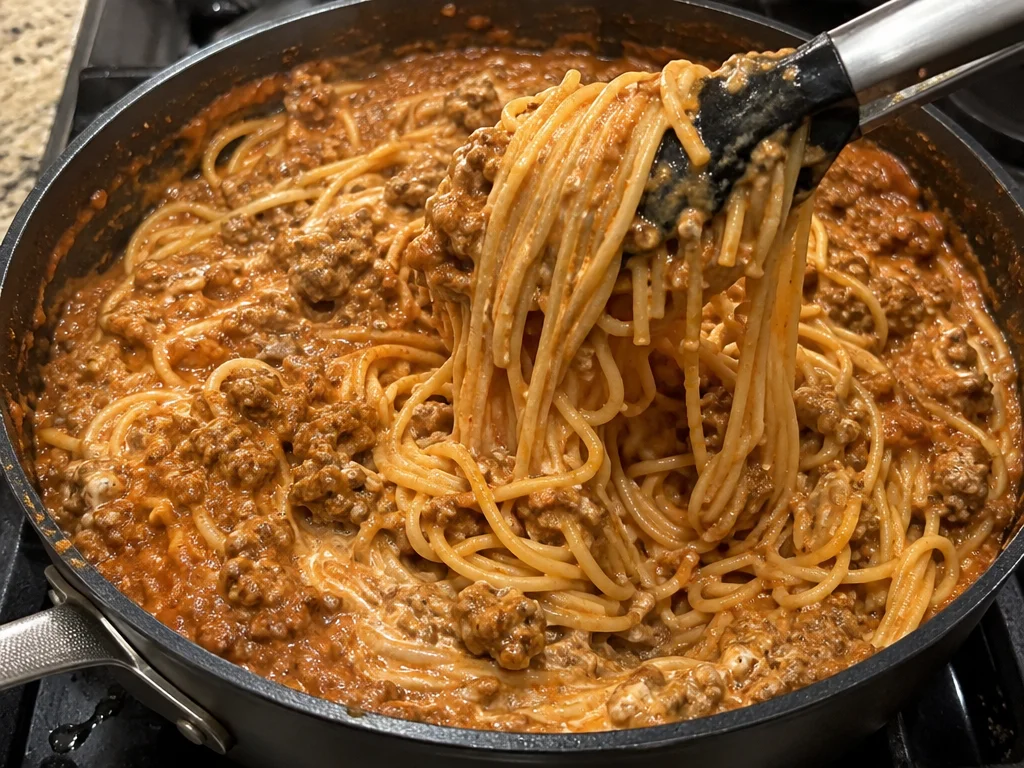 Cream Cheese Baked Spaghetti