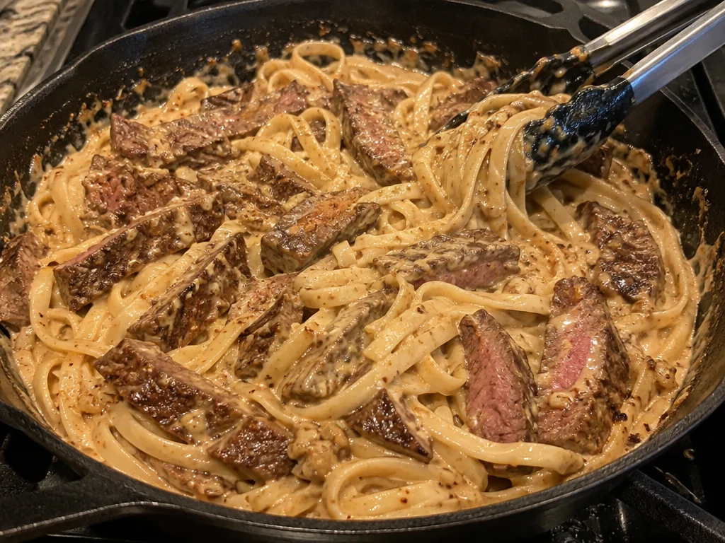 Creamy Cajun Steak Alfredo