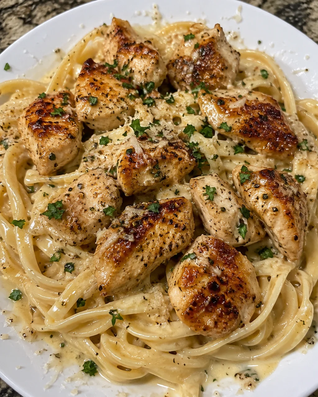 Creamy Parmesan Pasta with Garlic Butter Chicken