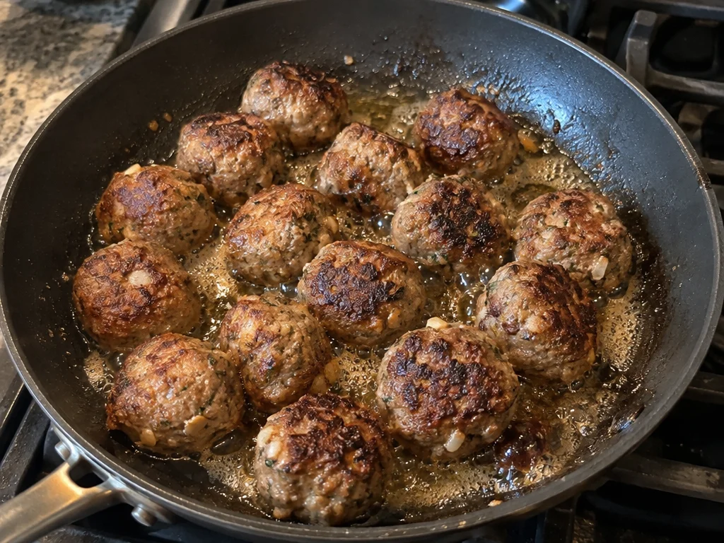 Creamy Parmesan Pasta with Garlic Butter Meatballs
