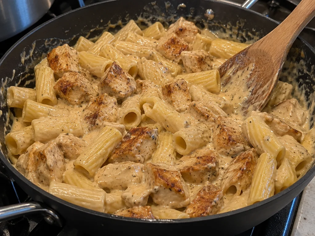 Creamy Parmesan Rigatoni Pasta with Chicken