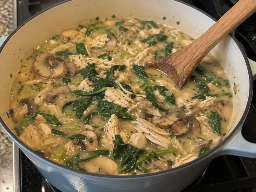 Creamy Rotisserie Chicken Mushroom Soup