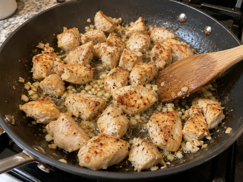 Garlic Parmesan Rice with Chicken Bites
