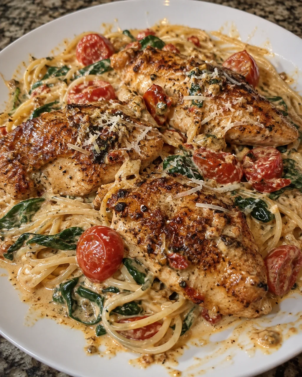 One-Pan Creamy Tuscan Parmesan Chicken Recipe