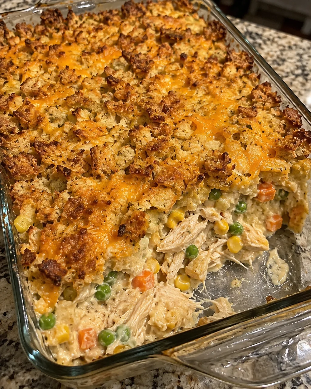 Rotisserie Chicken with Stuffing Casserole